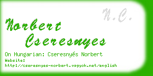 norbert cseresnyes business card