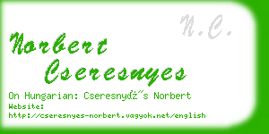 norbert cseresnyes business card